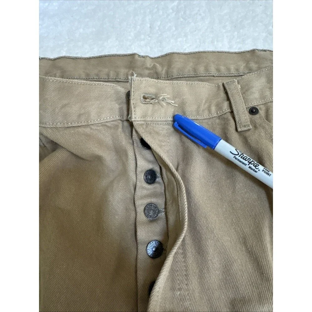 Levi's 501 Men's 42x30 Tan Button-fly Heavy Denim 00501-1212‎